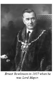 Text Box:  
Ernest Rowlinson in 1937 when he
was Lord Mayor.
