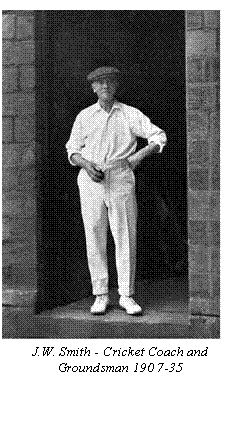 Text Box:  
J.W. Smith - Cricket Coach and
Groundsman 190 7-35
